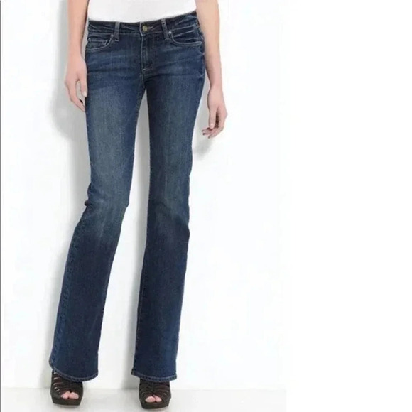 PAIGE jeans Low‎ Rise Flare Leg Denim Jean Size 28 - Picture 1 of 6